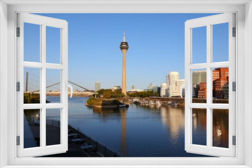 Fototapeta Naklejka Na Ścianę Okno 3D - German city - Dusseldorf city Hafen