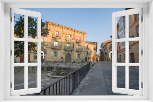 Fototapeta Naklejka Na Ścianę Okno 3D - City hall Briones medieval village in  La Rioja Spain