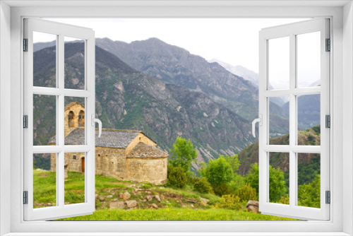 Fototapeta Naklejka Na Ścianę Okno 3D - romanesque church of Sant Quirc de Durro in Vall de Boi