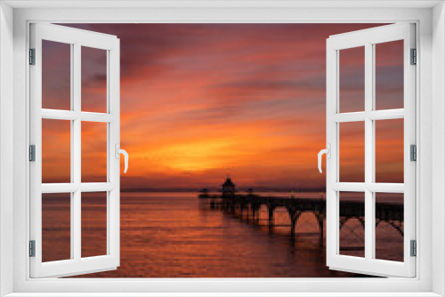 Fototapeta Naklejka Na Ścianę Okno 3D - Clevedon Pier at Sunset