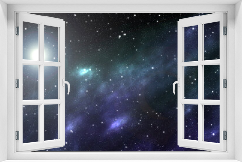 Fototapeta Naklejka Na Ścianę Okno 3D - Colorful graphic background with universe, stars, planets