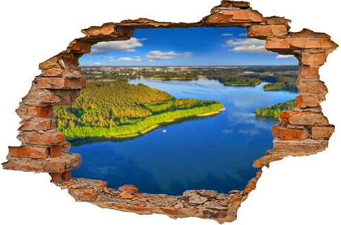 Jezioro Ukiel /Krzywe/ w Olsztynie na Warmii w północno-wschodniej Polsce