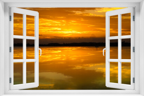 Fototapeta Naklejka Na Ścianę Okno 3D - Reflexo do pôr-do-sol na praia de Serrambi.