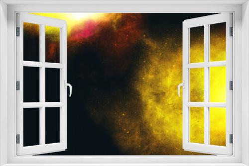 Fototapeta Naklejka Na Ścianę Okno 3D - Abstract galaxy graphic in yellow