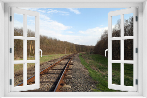 Fototapeta Naklejka Na Ścianę Okno 3D - the railway going into the distance