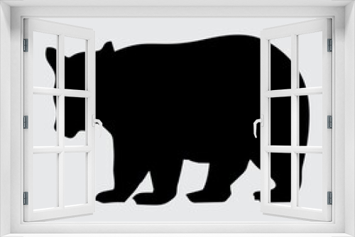 Fototapeta Naklejka Na Ścianę Okno 3D - Bear Silhouette, bear isolated On White Background