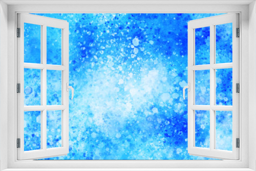 Fototapeta Naklejka Na Ścianę Okno 3D - 清涼感のある青の水彩背景、スプラッシュ