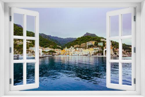 Fototapeta Naklejka Na Ścianę Okno 3D - cetara, amalfi coast. Italy. panorama of the village. view from the sea