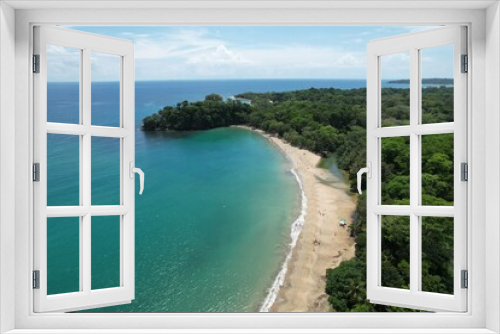 Fototapeta Naklejka Na Ścianę Okno 3D - Lush tropical Caribbean Coast of Limon in Costa Rica -aerial views of Cocles, Punta Uva, Playa Chiquita and Puerto Viejo
