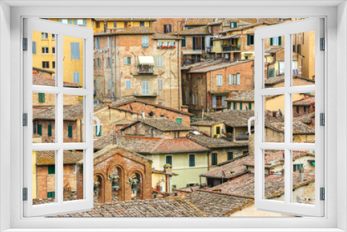 Fototapeta Naklejka Na Ścianę Okno 3D - Siena, Italy. Beautiful architecture of Siena city center.