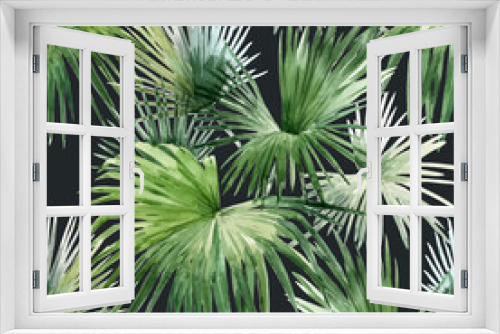 Fototapeta Naklejka Na Ścianę Okno 3D - Beautiful vector seamless pattern with watercolor tropical palm leaves. Stock illustration.