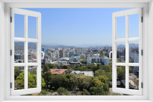 Fototapeta Naklejka Na Ścianę Okno 3D - 高知城天守閣から見た城下町