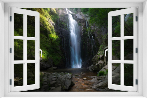 Fototapeta Naklejka Na Ścianę Okno 3D - Famous river Toxa waterfall in Silleda, Galicia, Spain