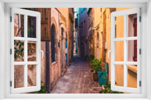 Fototapeta Naklejka Na Ścianę Okno 3D - Scenic picturesque streets of Chania venetian town. Chania, Creete, Greece