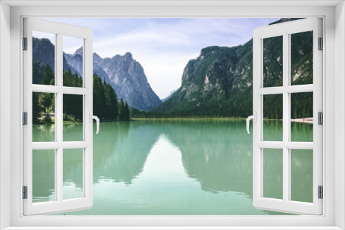 Fototapeta Naklejka Na Ścianę Okno 3D - The amazing Dobiacco lake