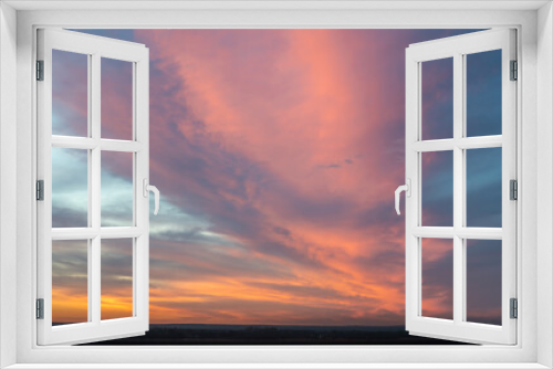 Fototapeta Naklejka Na Ścianę Okno 3D - Colorful evening sky at sunset