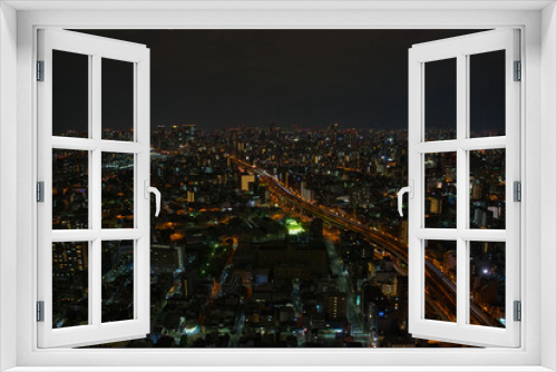 Fototapeta Naklejka Na Ścianę Okno 3D - Osaka Skyline bei Nacht Japan