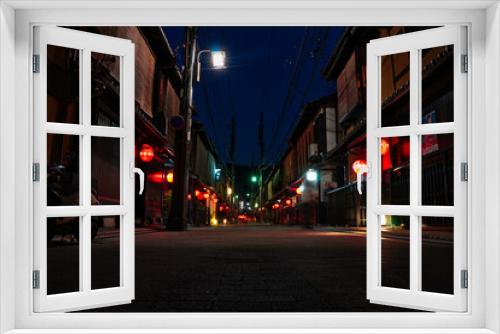 Fototapeta Naklejka Na Ścianę Okno 3D - Straßen von Gion bei Nacht