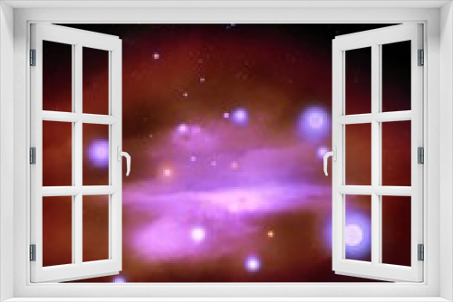 Fototapeta Naklejka Na Ścianę Okno 3D - Interstellar nebula in space, star clusters, supernova explosion. Abstract background.