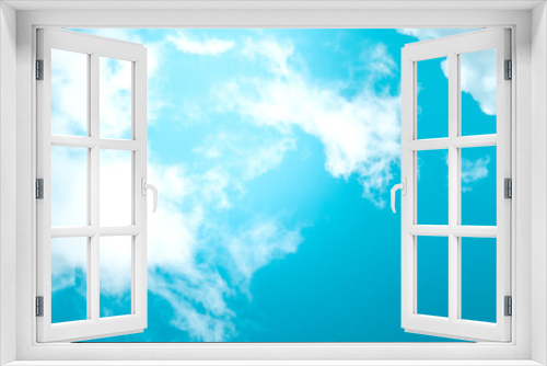 Fototapeta Naklejka Na Ścianę Okno 3D - Blue sky with white clouds, windy weather on a spring day