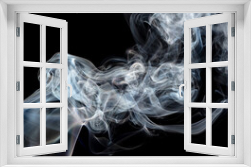 Smoke isolated on black background.