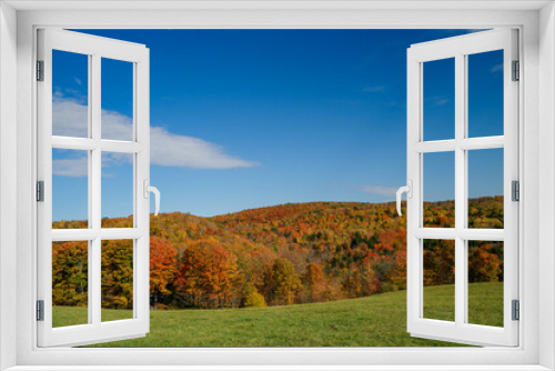 Fototapeta Naklejka Na Ścianę Okno 3D - A beautiful view of the foliage on a sunny autumn afternoon in Vermont, United States