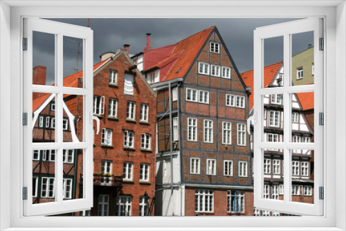 Fototapeta Naklejka Na Ścianę Okno 3D - Alte Häuser in Hamburg