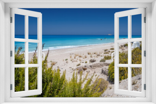 Fototapeta Naklejka Na Ścianę Okno 3D - Gialos beach in Lefkada Ionian island, Greece