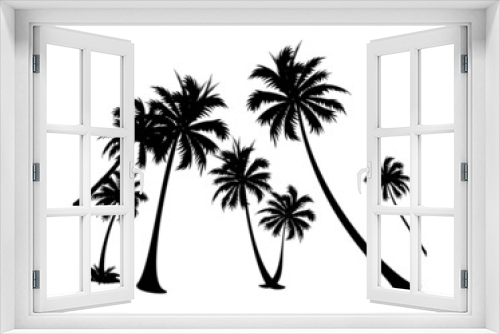 Fototapeta Naklejka Na Ścianę Okno 3D - vector icon palm tree silhuoette