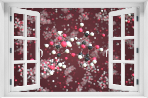 Maltose molecule made with balls, conceptual molecular model. Chemical 3d rendering