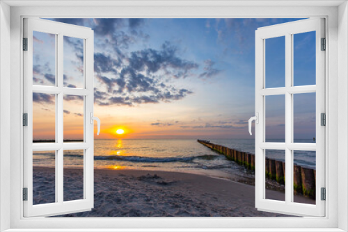 Fototapeta Naklejka Na Ścianę Okno 3D - Morze bałtyckie Zachód słóńca Sunset