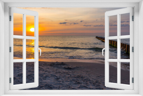 Fototapeta Naklejka Na Ścianę Okno 3D - Morze Bałtyckie Zachód słońca Sundown