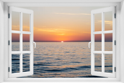 Fototapeta Naklejka Na Ścianę Okno 3D - Beautiful sunset landscape on the blue sea.