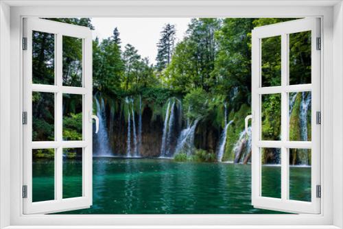 Fototapeta Naklejka Na Ścianę Okno 3D - waterfall in the forest plitvice park