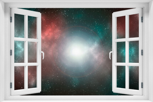 Fototapeta Naklejka Na Ścianę Okno 3D - Space background with stardust and shining stars. Realistic cosmos and color nebula. Colorful galaxy. 3d illustration
