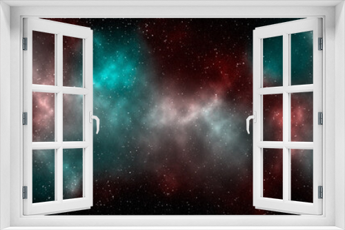 Fototapeta Naklejka Na Ścianę Okno 3D - Space background with stardust and shining stars. Realistic cosmos and color nebula. Colorful galaxy. 3d illustration
