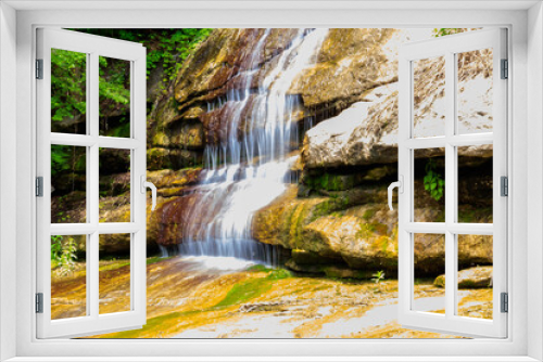 Fototapeta Naklejka Na Ścianę Okno 3D - Beautiful waterfall in Sofiyivka park in Uman, Ukraine