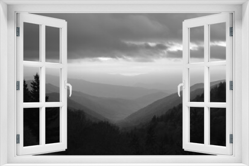 Fototapeta Naklejka Na Ścianę Okno 3D - Mountain Landscape in Black and White