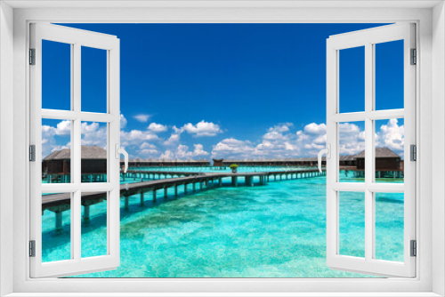 Fototapeta Naklejka Na Ścianę Okno 3D - tropical Maldives island with white sandy beach and sea