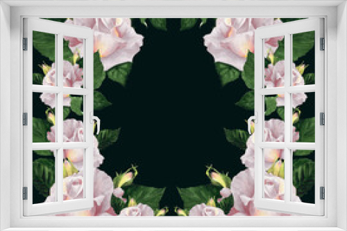 Fototapeta Naklejka Na Ścianę Okno 3D - Roses. Abstract wallpaper with floral motifs. Wallpaper. Use printed materials, signs, posters, postcards, packaging.