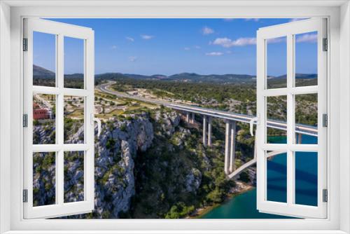 Fototapeta Naklejka Na Ścianę Okno 3D - Croatia - Aerial landscape view around Skradin city