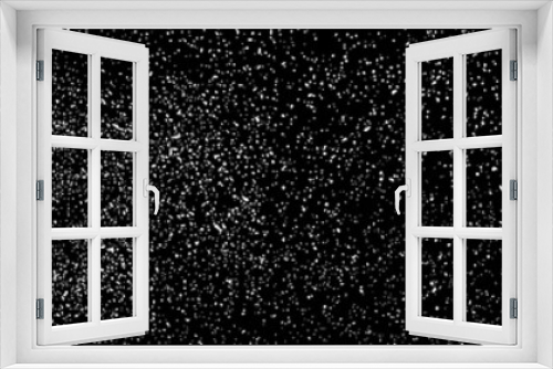 Fototapeta Naklejka Na Ścianę Okno 3D - White Grainy Texture On Black. Panoramic Background. Wide Horizontal Long Banner For Site. Dust Overlay. Light Coloured Noise Granules. Snow Vector Elements. Illustration, EPS 10.