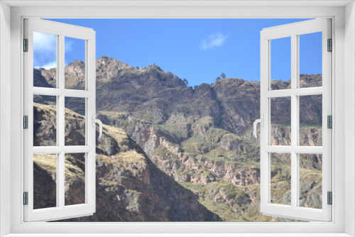Fototapeta Naklejka Na Ścianę Okno 3D - Peru Ruinas Montaña Ollantaytambo