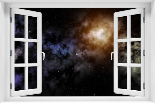 Fototapeta Naklejka Na Ścianę Okno 3D - Background space with nebula and stars. milky way galaxy with cloud and space dust in the universe. 3d illustration