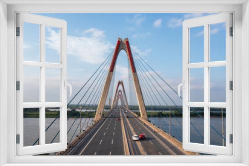 Fototapeta Naklejka Na Ścianę Okno 3D - Aerial view of Nhat Tan bridge in Hanoi, Vietnam