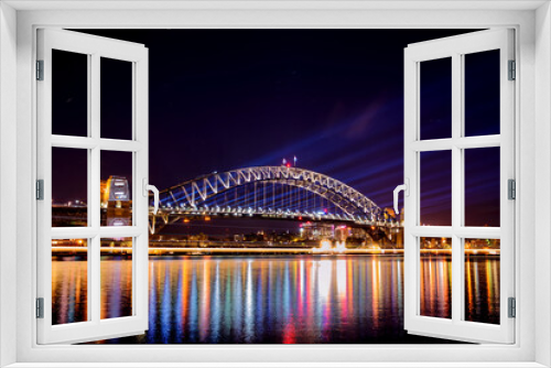 Fototapeta Naklejka Na Ścianę Okno 3D - Night view of Sydney Harbour Bridge