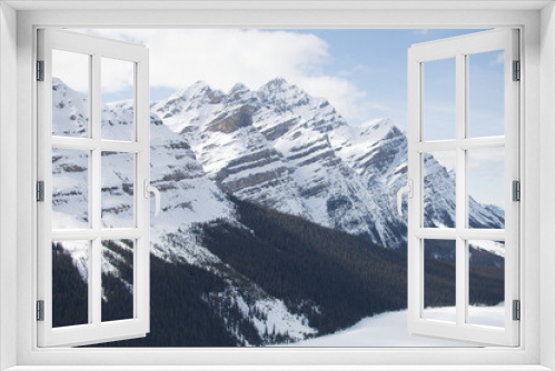 Fototapeta Naklejka Na Ścianę Okno 3D - Snow Mountain Peaks