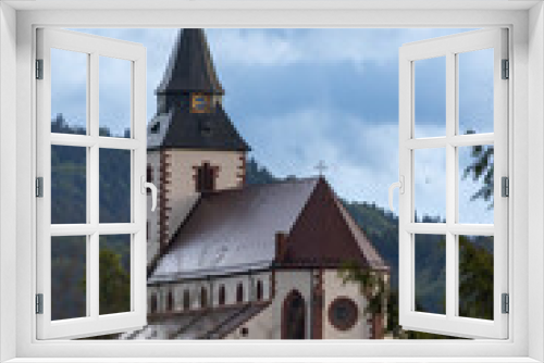 Fototapeta Naklejka Na Ścianę Okno 3D - church in the mountains