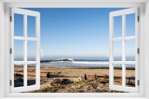 Fototapeta Naklejka Na Ścianę Okno 3D - Pipeline Construction on California Beach