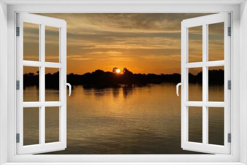 Fototapeta Naklejka Na Ścianę Okno 3D - Sunset at Janauaca lake in Manaquiri. Amazonas - Brazil.